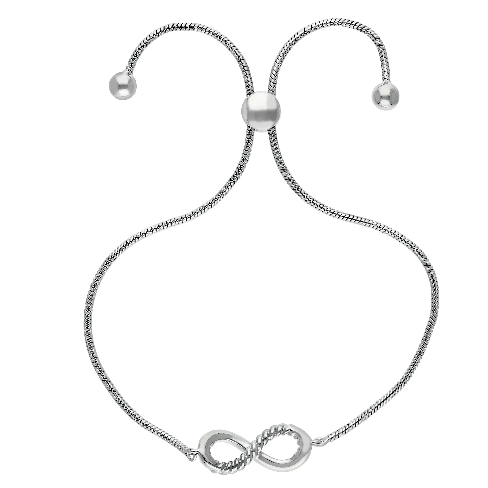 0.10 Lab-Created Diamond Infinity Bolo Bracelet in Sterling Silver
