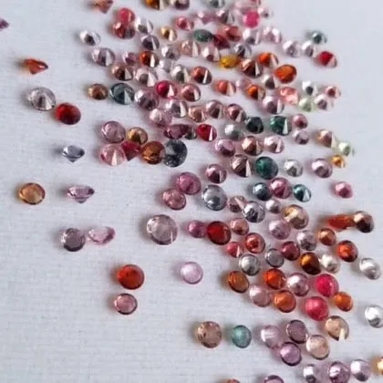 1 to 2mm size Natural Round Brilliant Diamond Cut Spinel Stones | Loose Spinel Stones