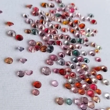 1 to 2mm size Natural Round Brilliant Diamond Cut Spinel Stones | Loose Spinel Stones