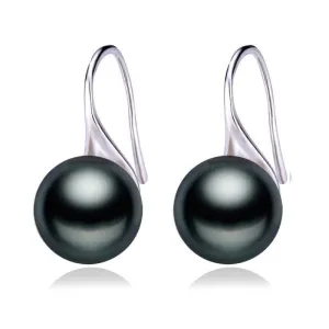 100% real Natural Pearl earrings,fresh water pearl earrings for women black pearl earrings silver 925 jewelry birthday gift