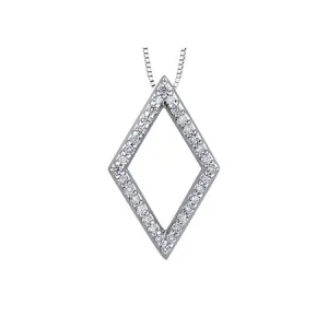 10K White Gold (0.16ct) Diamond Contemporary Pendant