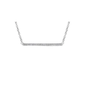 10K (White, Yellow) Gold Bar (0.10ct) Diamond Necklace