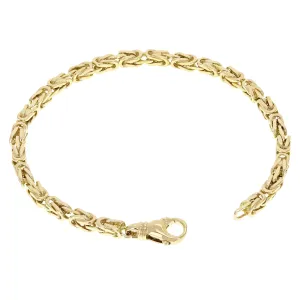 10k Yellow White or Rose Gold Solid Square Byzantine Bracelet  7" - 9" 4.7mm