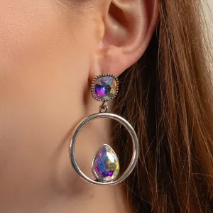 1387 - Crystal Hoop Earrings - AB