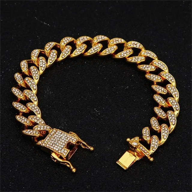 13mm Miami Cuban Link Chain Gold Silver Necklace Bracelet Iced