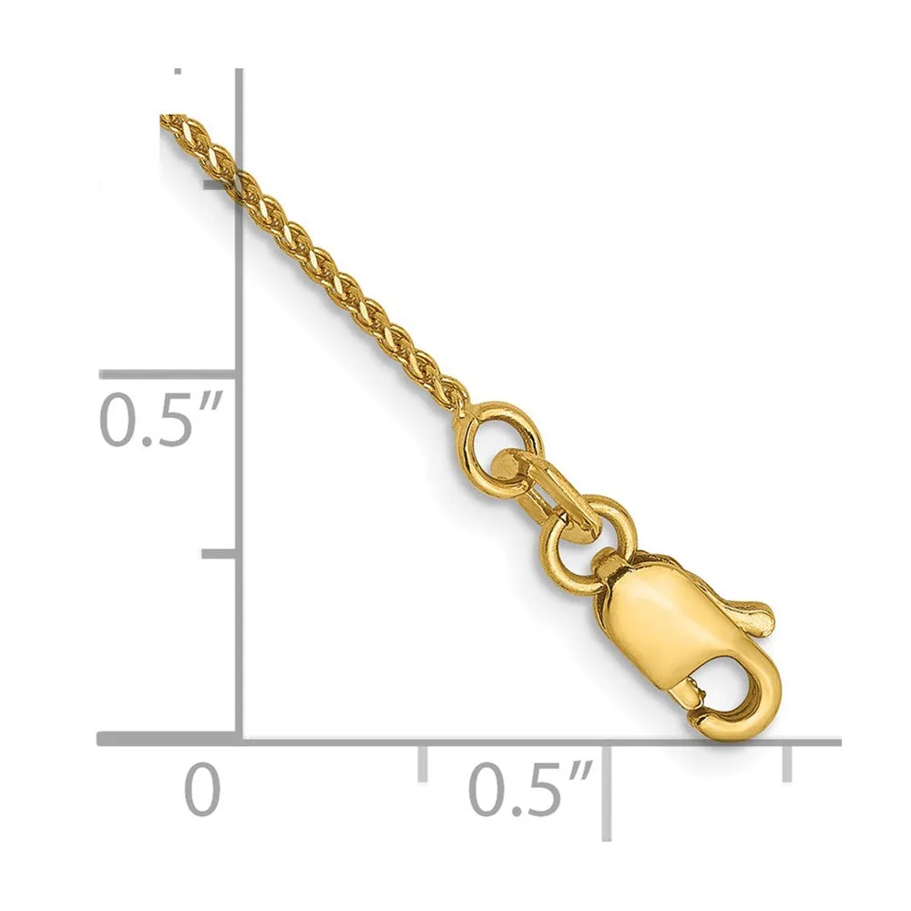 14K 1mm D/C Spiga Chain Anklet