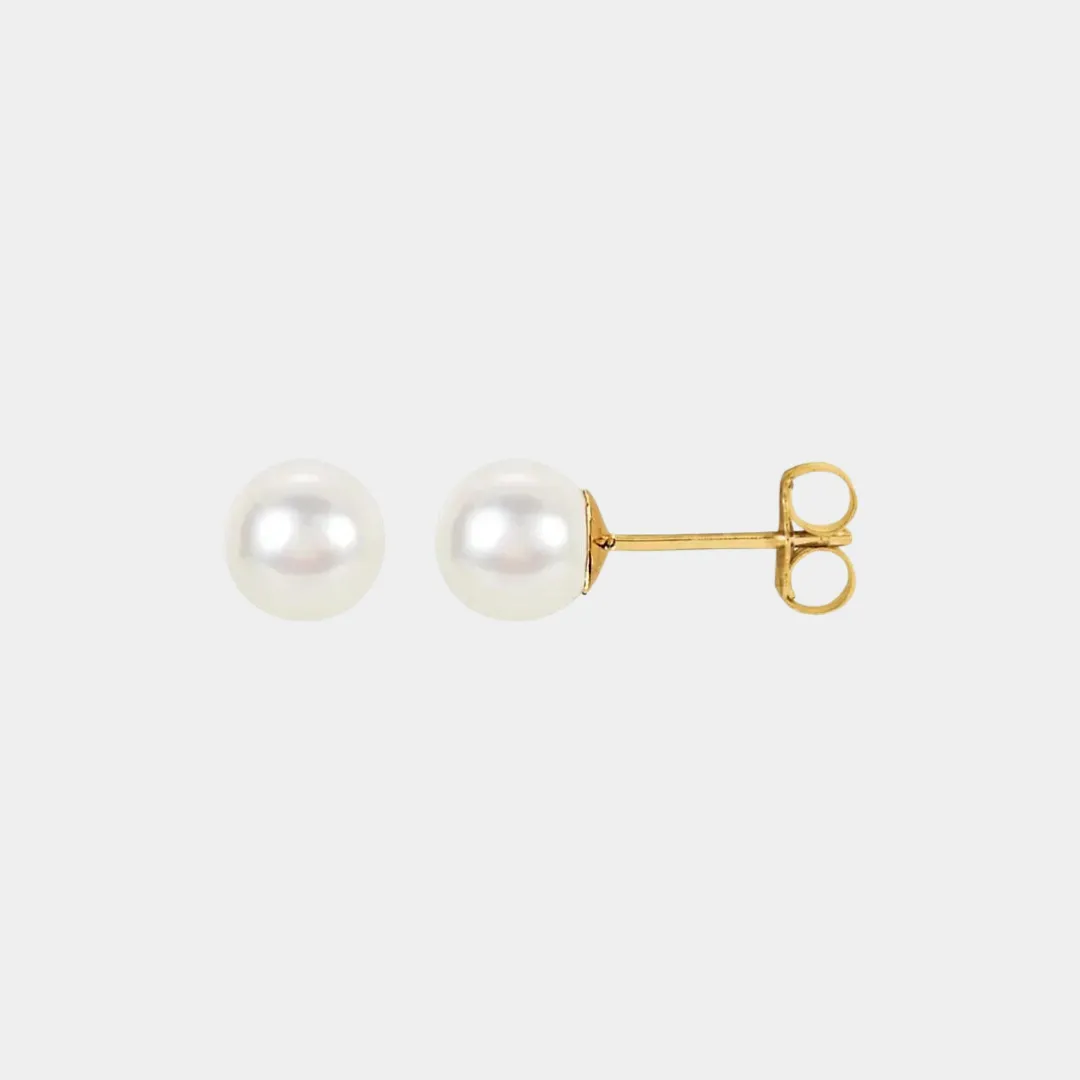 14K Freshwater Cultured Pearl Studs