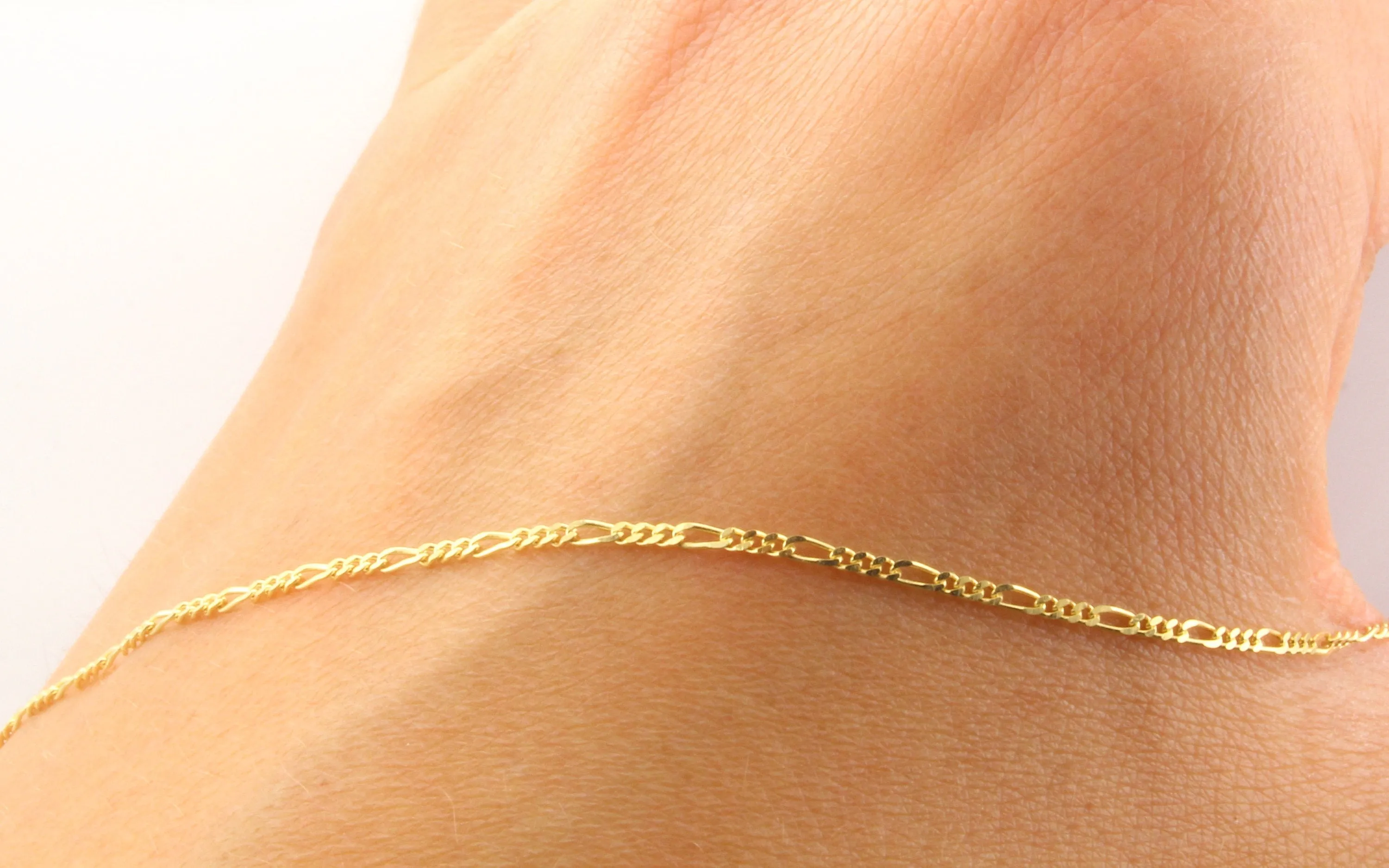 14K Gold Figaro Chain Anklet