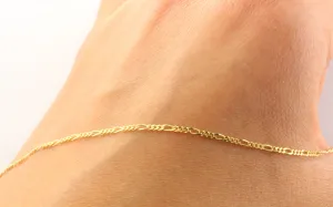 14K Gold Figaro Chain Anklet