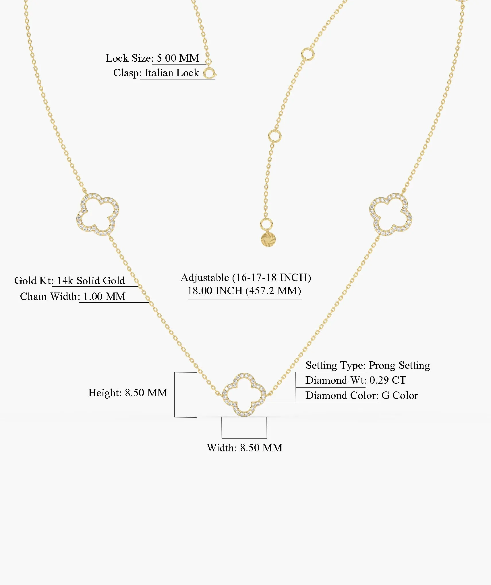 14K Gold Geometric Charm Necklace