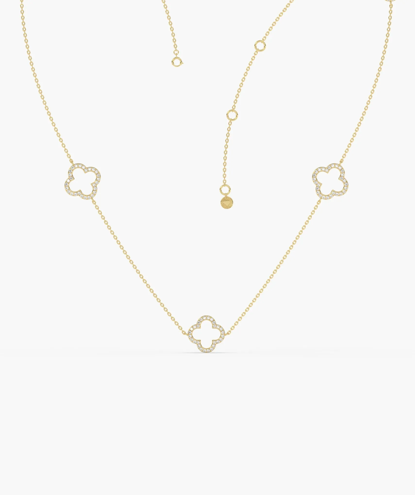 14K Gold Geometric Charm Necklace