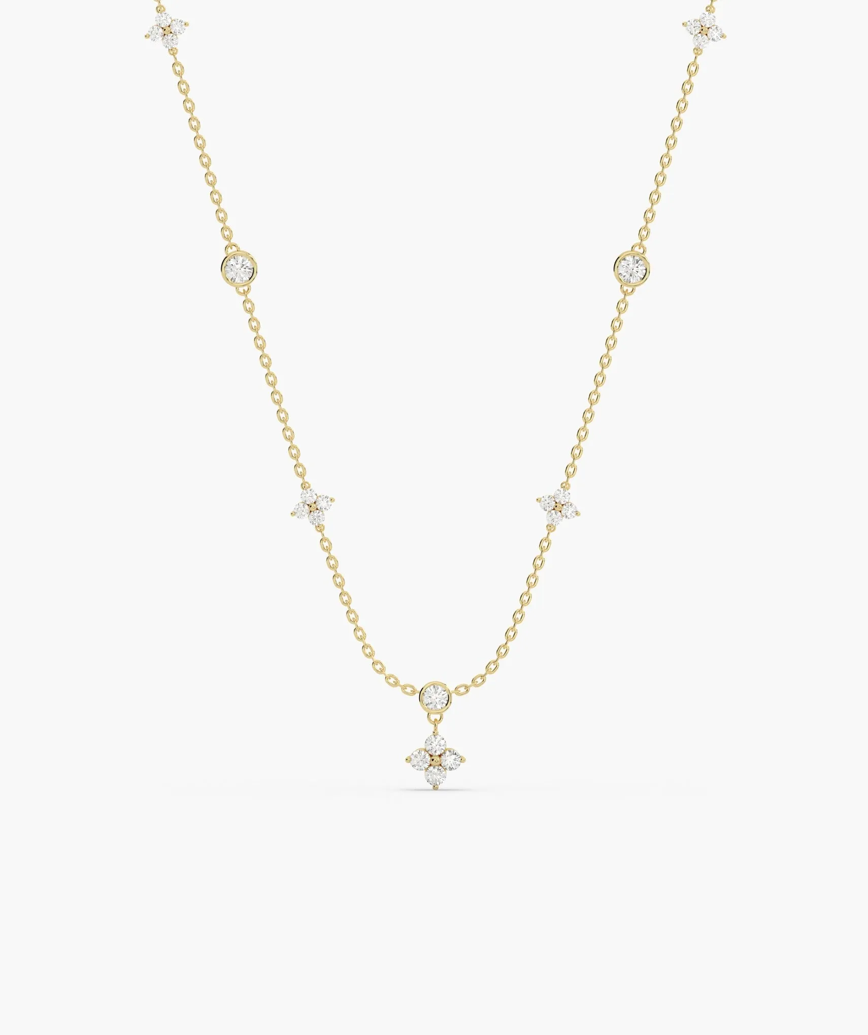 14K Gold Modern Geometry Necklace