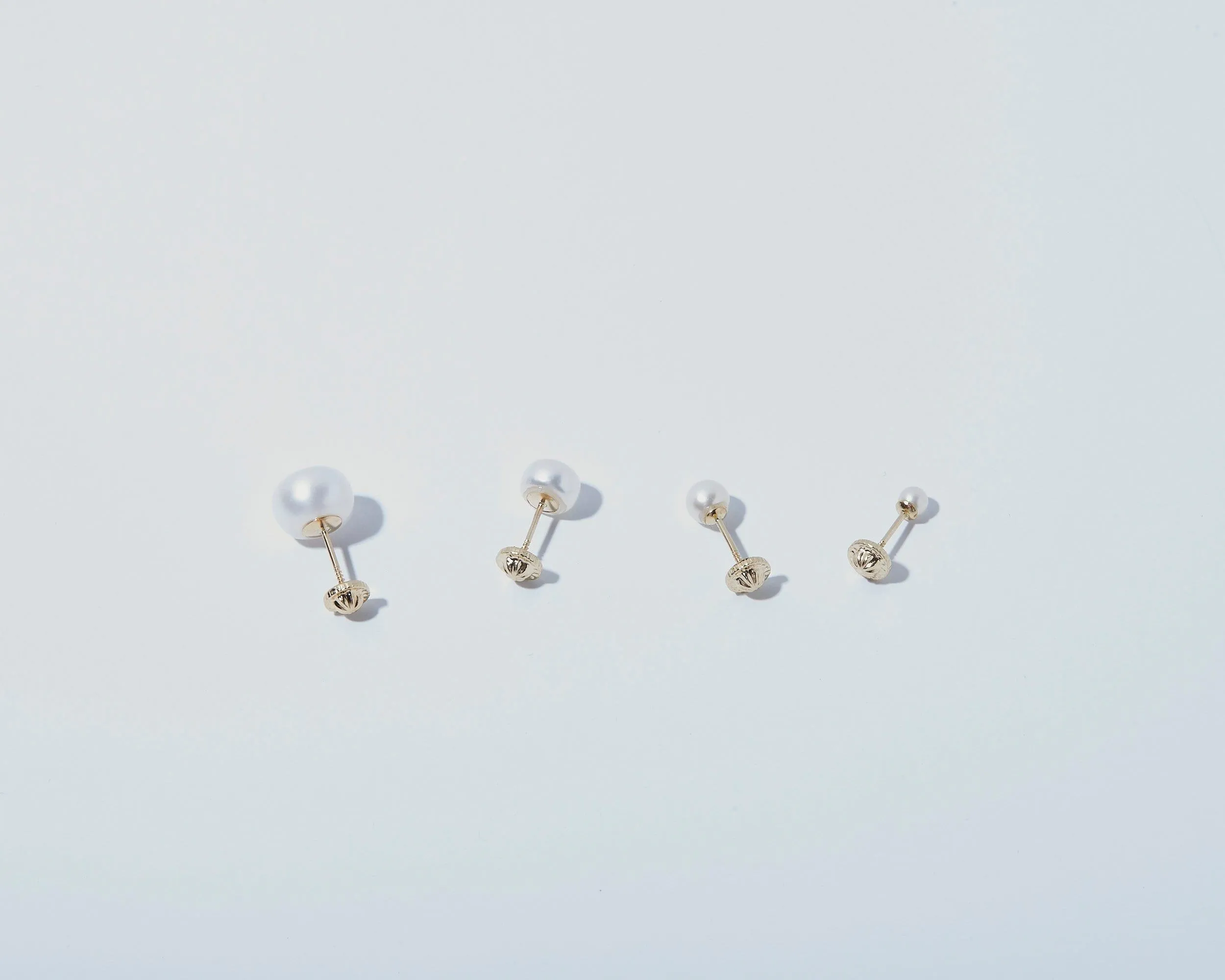 14K Gold Pearl Stud Earrings