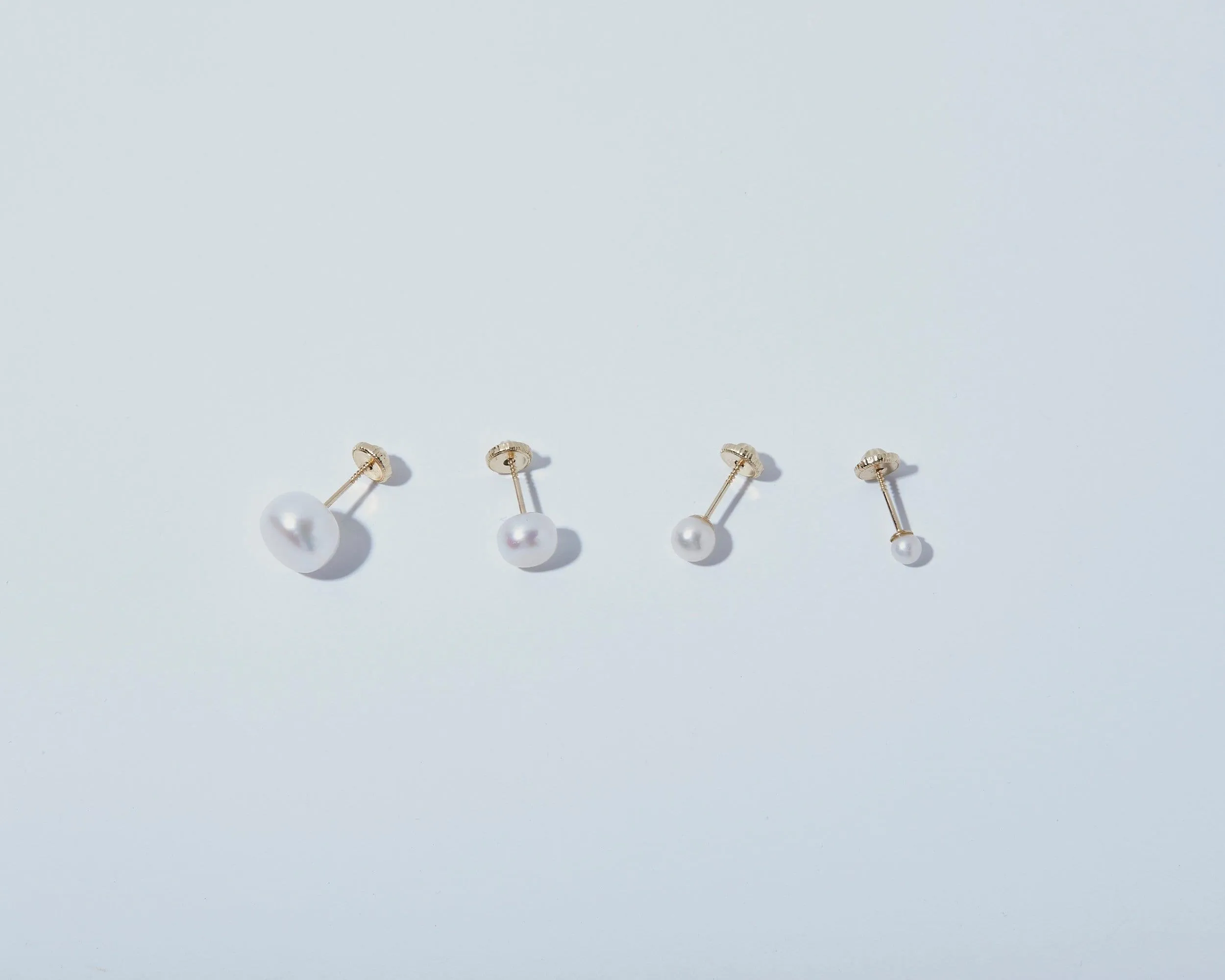 14K Gold Pearl Stud Earrings