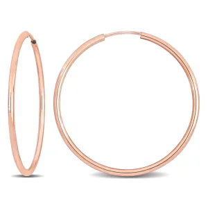 14K Pink Gold 30MM Hoop Earrings 1.2mm Wide