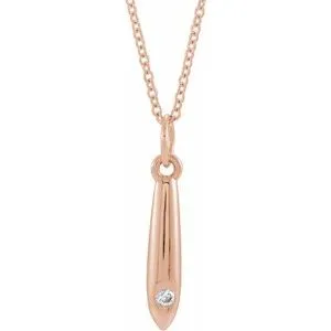 14K Rose .03 CTW Diamond Geometric 16-18" Necklace