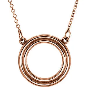 14K Rose Circle 16" Necklace