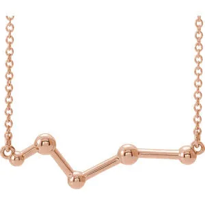 14K Rose Constellation Bar 16" Necklace
