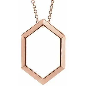 14K Rose Geometric 16-18" Necklace