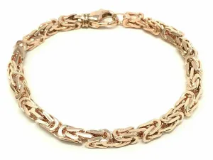 14k Rose Gold Solid Square Byzantine Bracelet Link Chain 7" - 9" 4.7mm