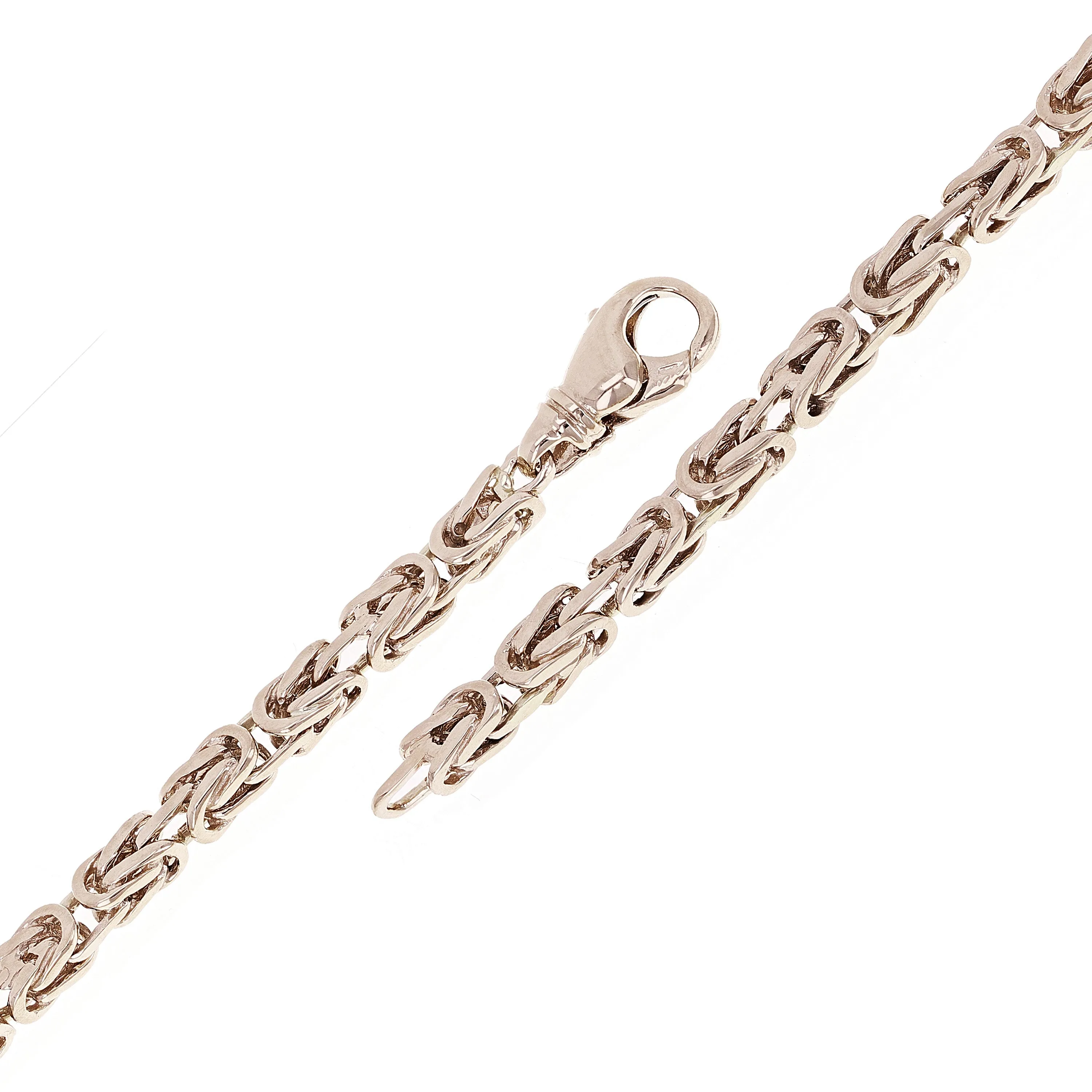 14k Rose Gold Solid Square Byzantine Bracelet Link Chain 7" - 9" 4.7mm