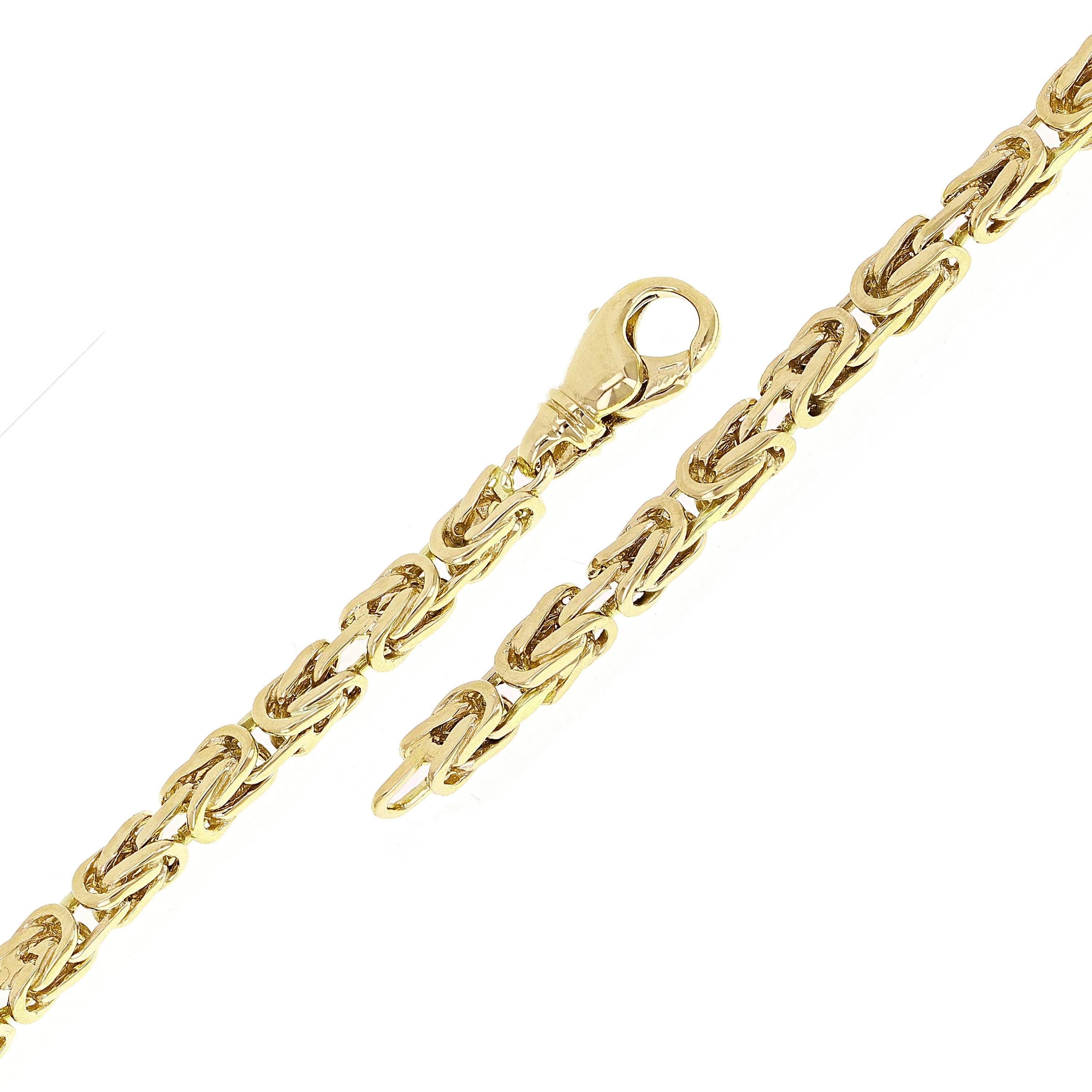 14k Rose Gold Solid Square Byzantine Bracelet Link Chain 7" - 9" 4.7mm