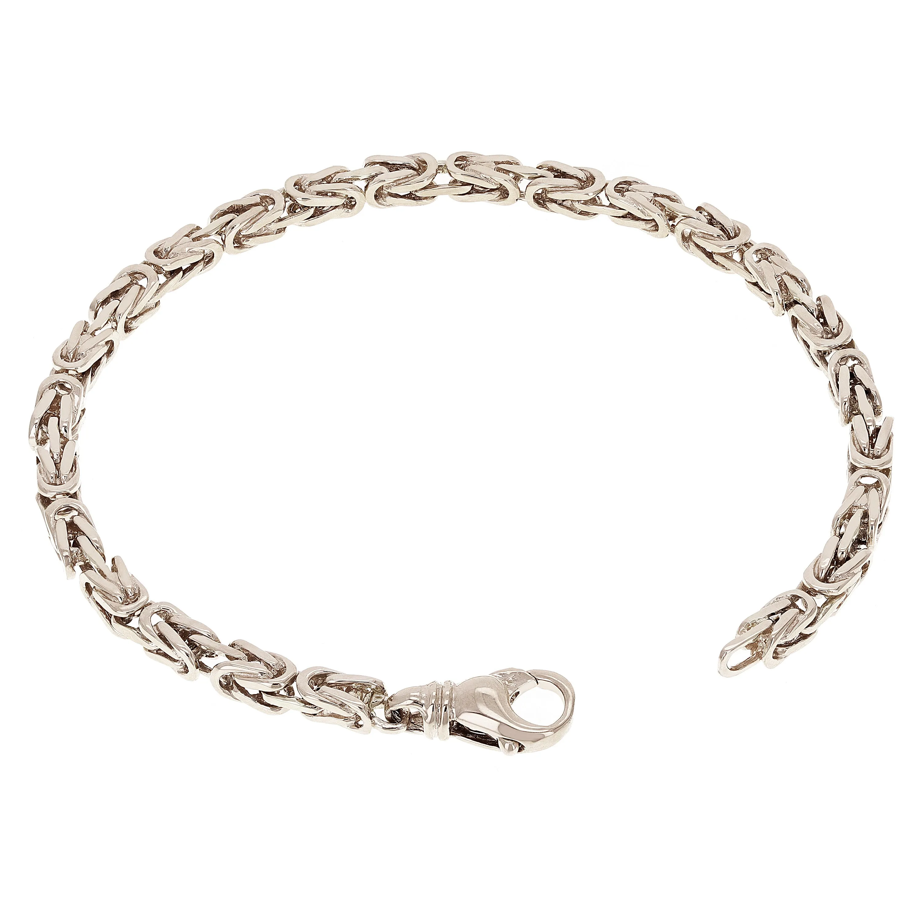 14k Rose Gold Solid Square Byzantine Bracelet Link Chain 7" - 9" 4.7mm
