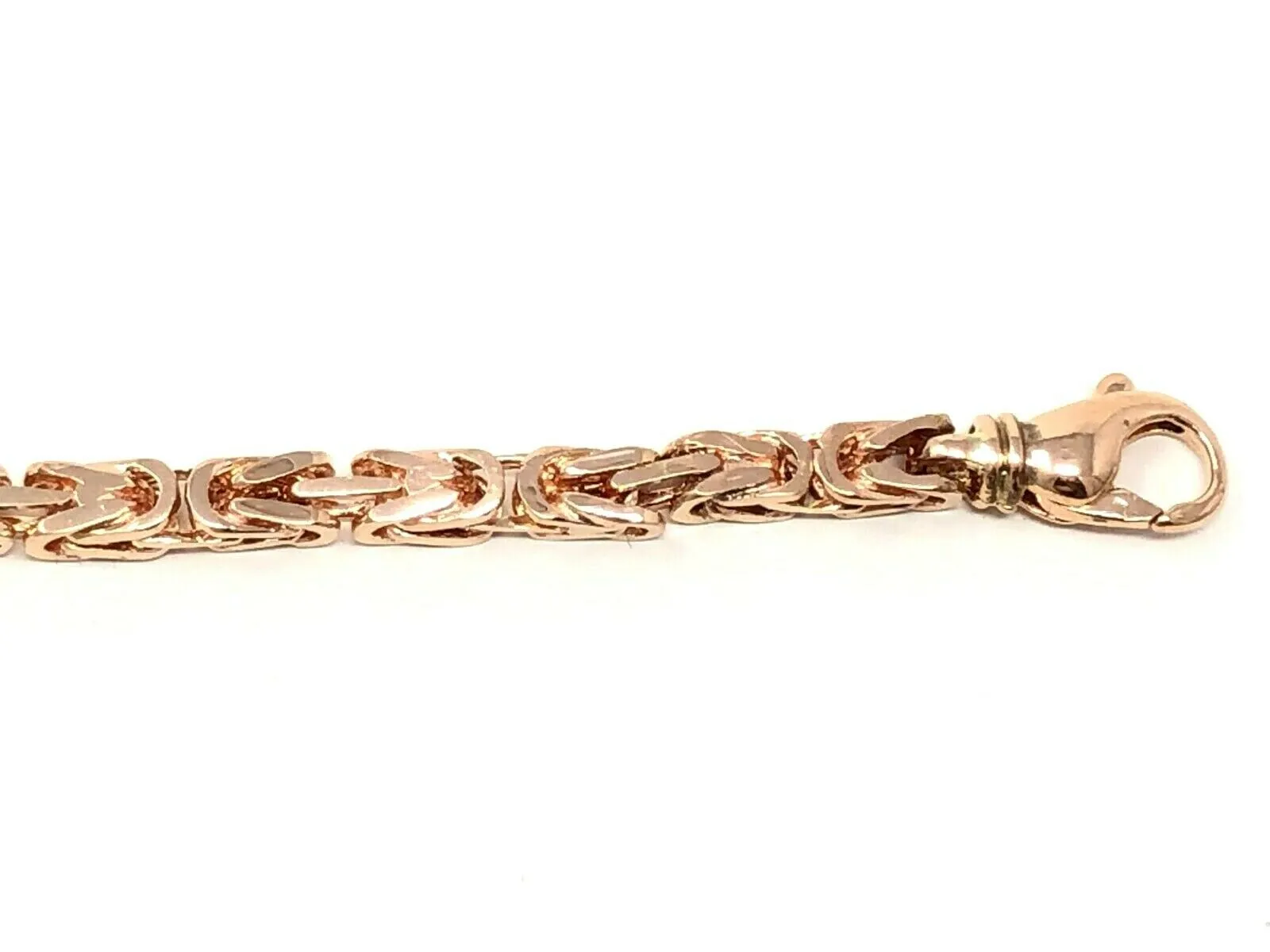 14k Rose Gold Solid Square Byzantine Bracelet Link Chain 7" - 9" 4.7mm