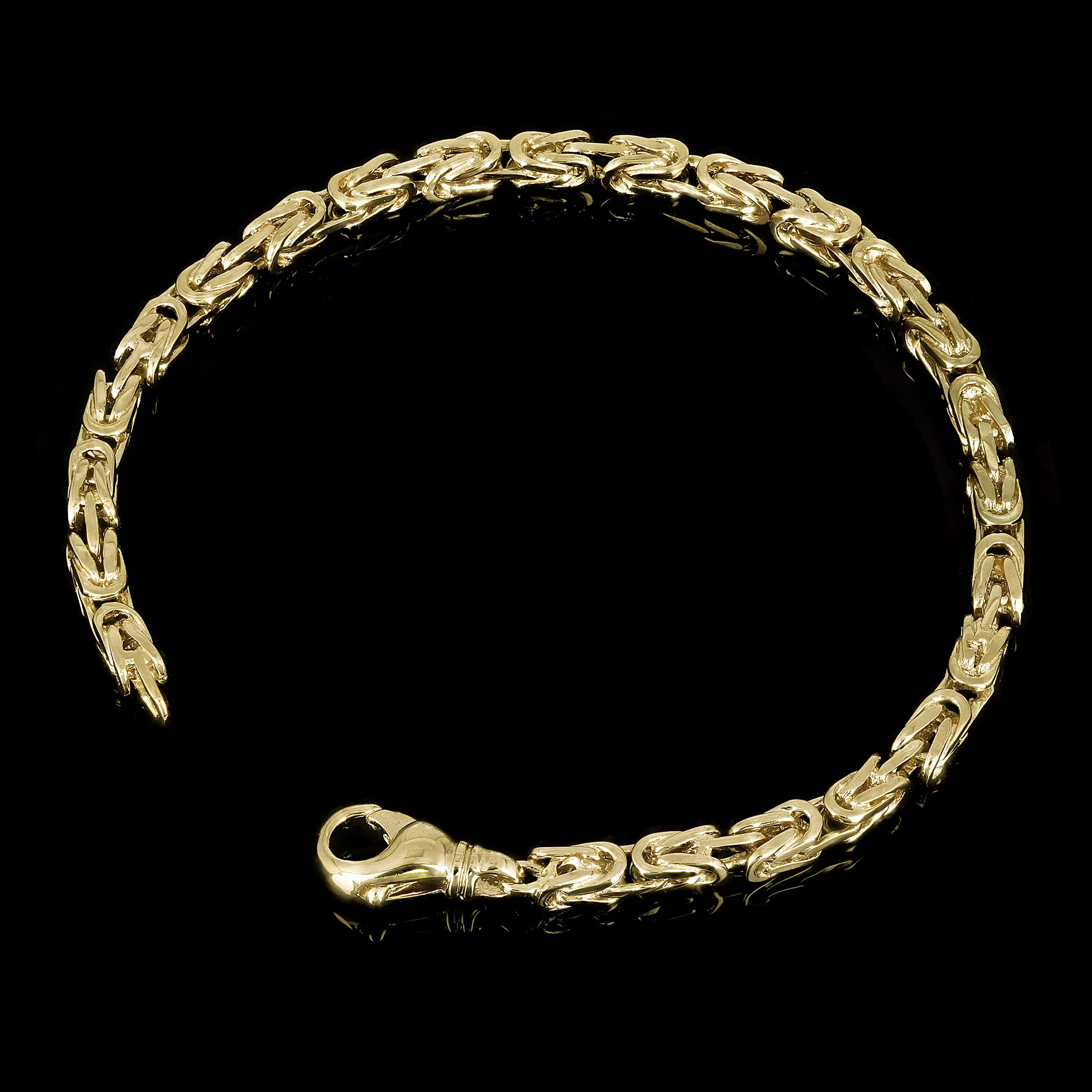 14k Rose Gold Solid Square Byzantine Bracelet Link Chain 7" - 9" 4.7mm