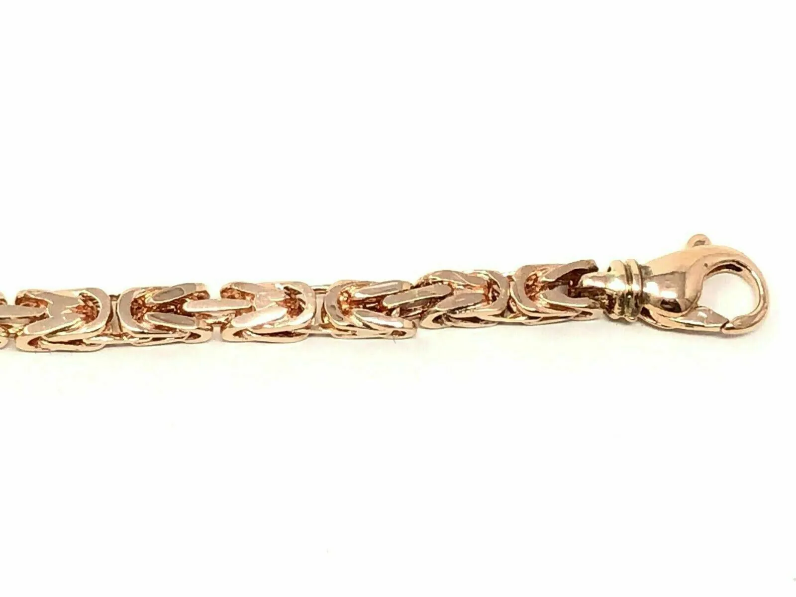 14k Rose Gold Solid Square Byzantine Bracelet Link Chain 7" - 9" 4.7mm