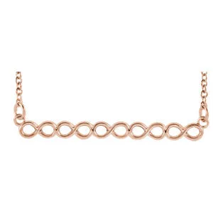 14K Rose Infinity-Inspired 16-18" Bar Necklace