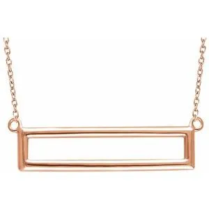 14K Rose Rectangle 16-18" Necklace