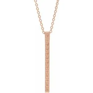 14K Rose Sculptural-Inspired Bar 16-18" Necklace