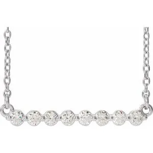 14K White 1/4 CTW Diamond Bar 16" Necklace