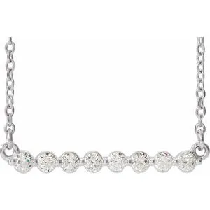 14K White 1/4 CTW Lab-Grown Diamond Bar 18" Necklace