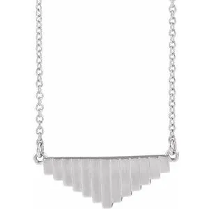 14K White 16" Geometric Necklace
