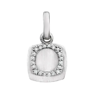 14k White Gold .06 CTW Diamond Geometric Pendant
