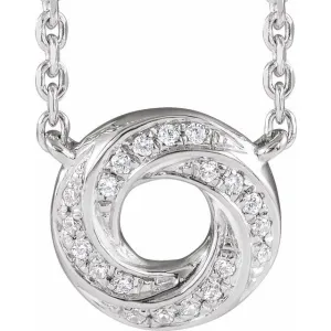 14K White Gold .06 CTW Natural Diamond Geometric 18" Necklace