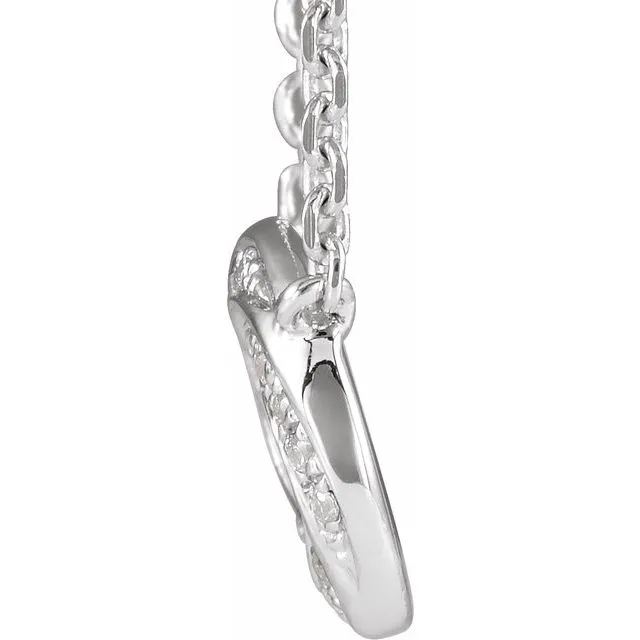 14K White Gold .06 CTW Natural Diamond Geometric 18" Necklace