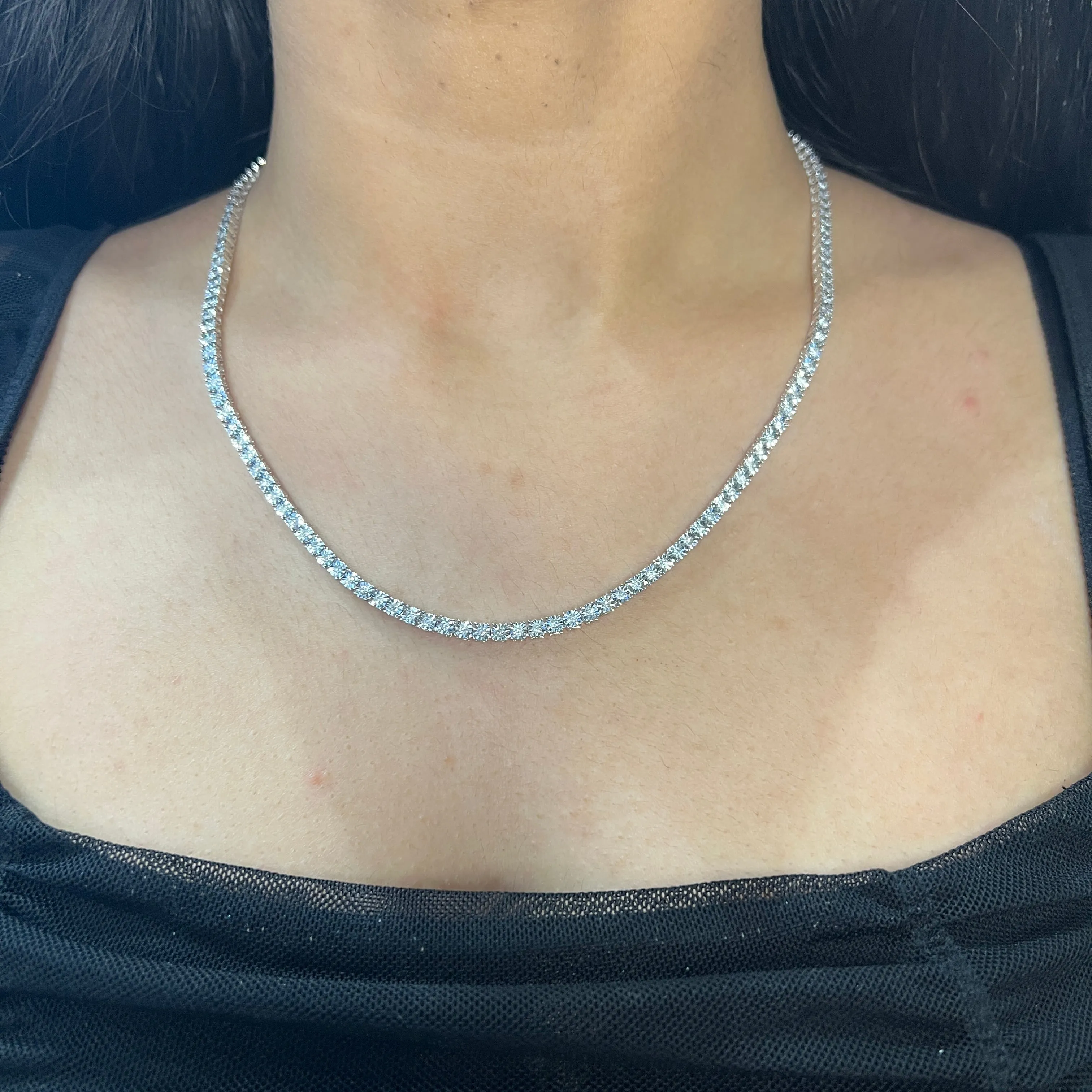 14K White Gold (3.24ct) Diamond Necklace