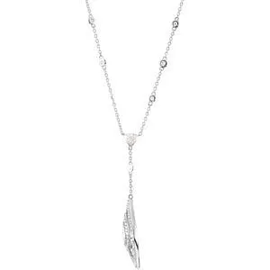 14k White Gold 7/8 CTW Diamond Geometric 18" Necklace