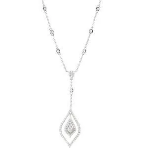 14k White Gold 7/8 CTW Diamond Geometric 18" Necklace