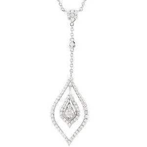 14k White Gold 7/8 CTW Diamond Geometric 18" Necklace