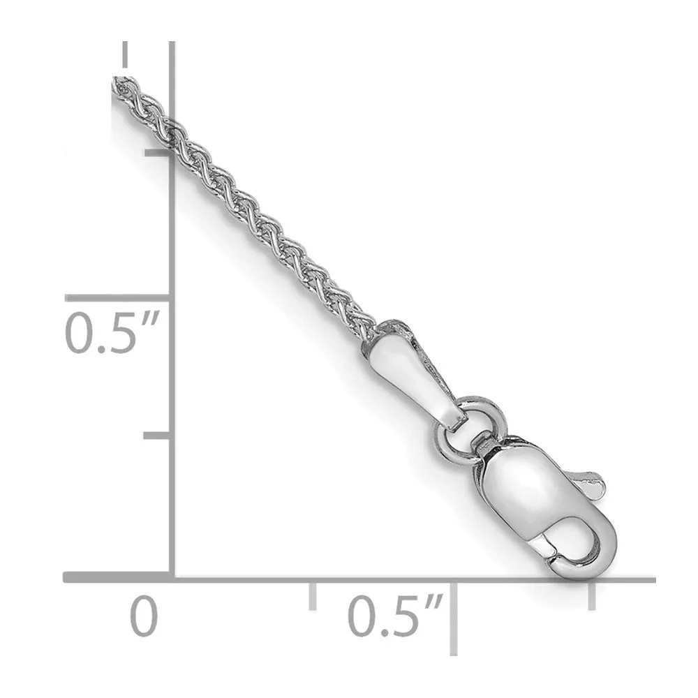 14K White Gold 9 inch 1.25mm Spiga with Lobster Clasp Anklet