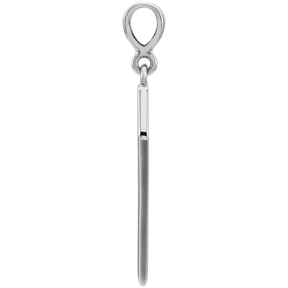 14k White Gold Geometric Pendant