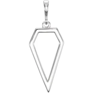 14k White Gold Geometric Pendant
