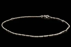 14K White or Yellow Gold Figaro Chain Anklet