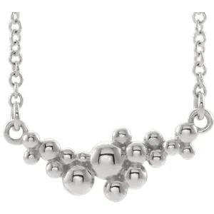 14K White Scattered Bead 18" Necklace