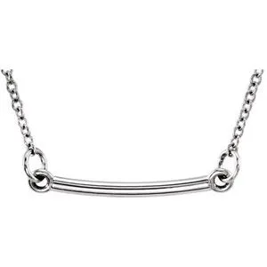 14K White Tiny Posh® Bar 16-18" Necklace
