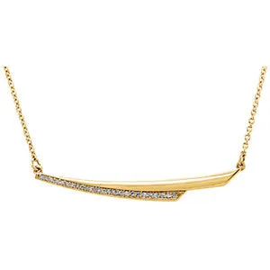 14K Yellow .08 CTW Diamond Bar 17.5" Necklace